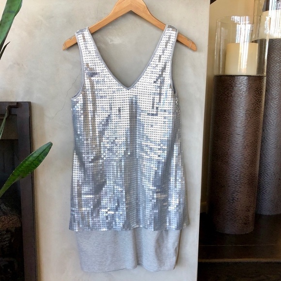 Bailey 44 Grey/Silver Square Sequin Dress - Picture 3 of 3